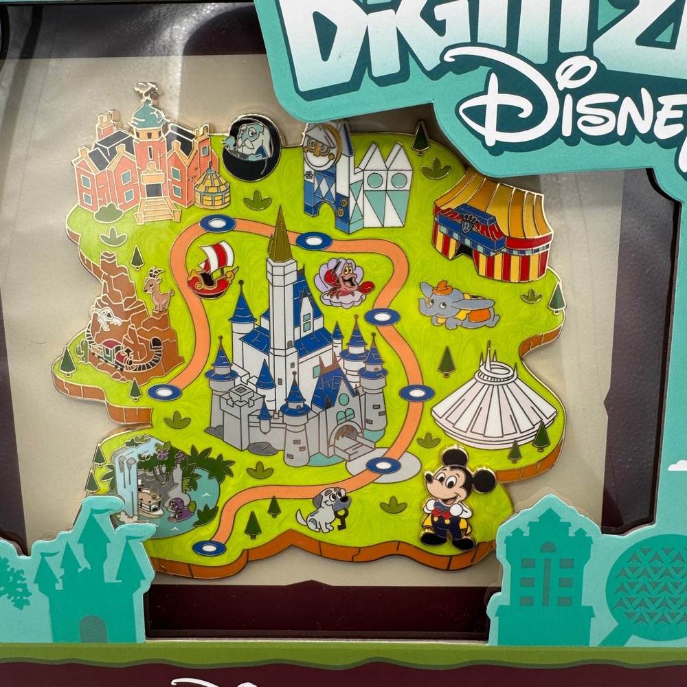 Disney Digitize Disney Limited Edition 2500 Jumbo Pin Map Attractions Mickey - Picture 2 of 5